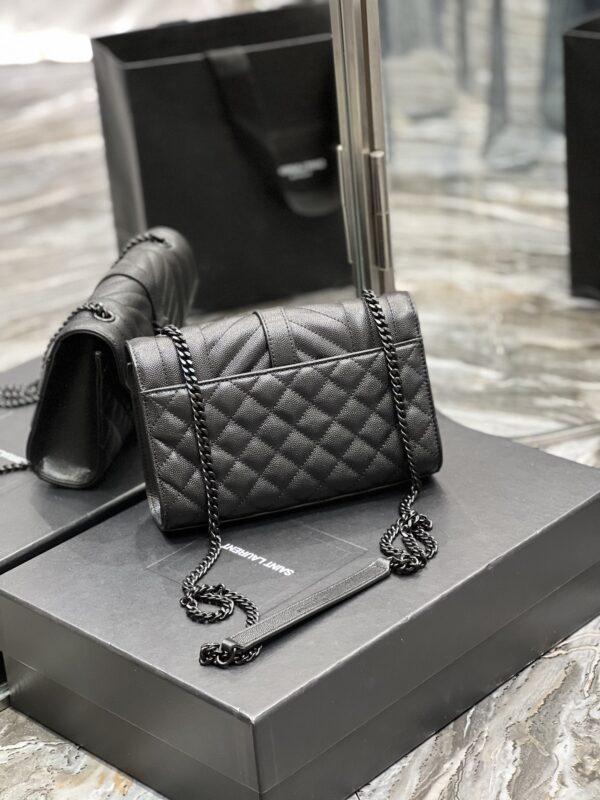 [REP 1:1] Saint Laurent Small Bag Black In Mix Matelasse For Women 8.2in/21cm YSL 600195BOW981000