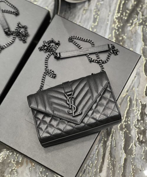 [REP 1:1] Saint Laurent Small Bag Black In Mix Matelasse For Women 8.2in/21cm YSL 600195BOW981000