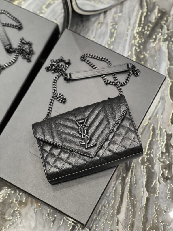 [REP 1:1] Saint Laurent Small Bag Black In Mix Matelasse For Women 8.2in/21cm YSL 600195BOW981000
