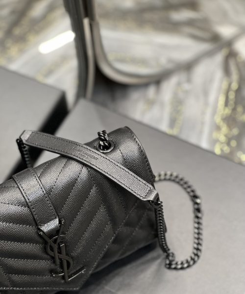 [REP 1:1] Saint Laurent Small Bag Black In Mix Matelasse For Women 8.2in/21cm YSL 600195BOW981000