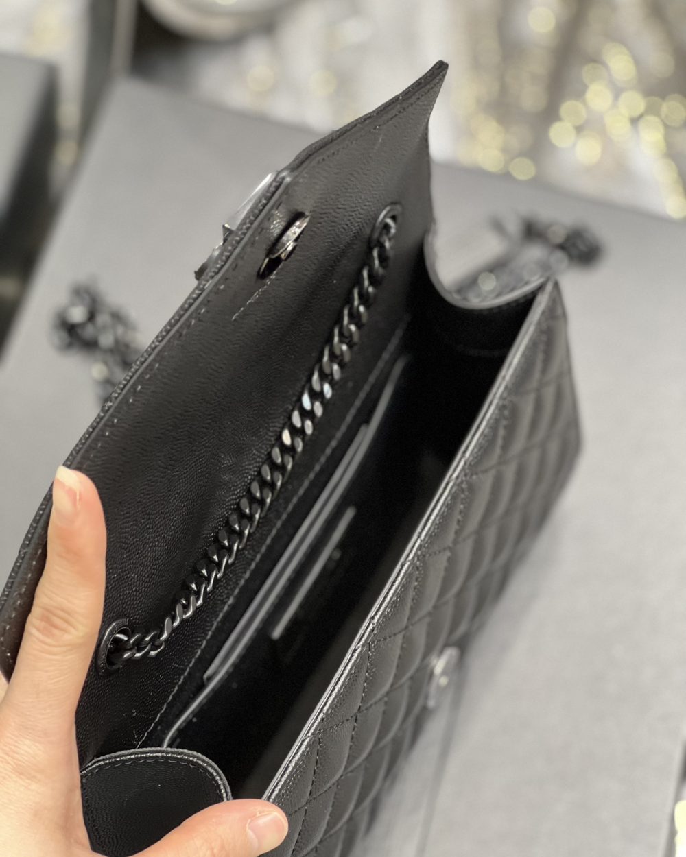 [REP 1:1] Saint Laurent Small Bag Black In Mix Matelasse For Women 8.2in/21cm YSL 600195BOW981000
