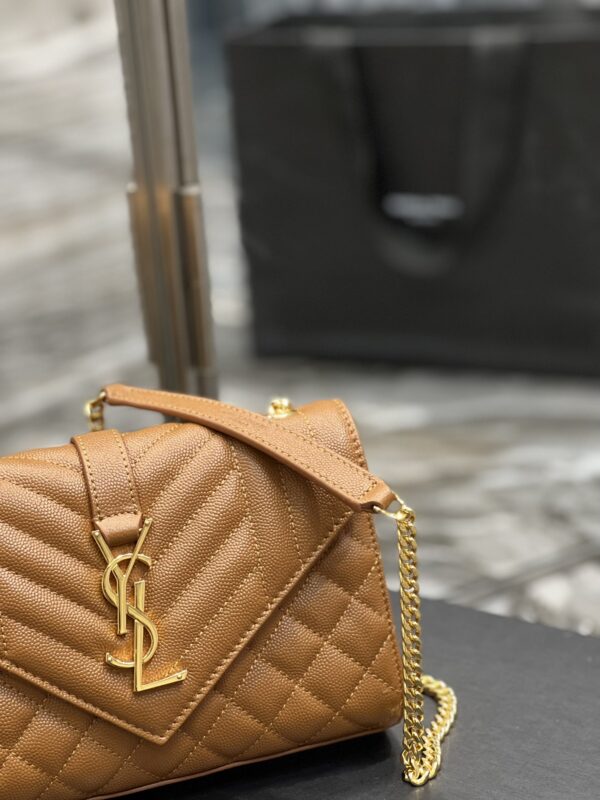[REP 1:1] Saint Laurent Small Bag Dark Natural In Mix Matelasse For Women 8.2in/21cm YSL 600195BOW919207