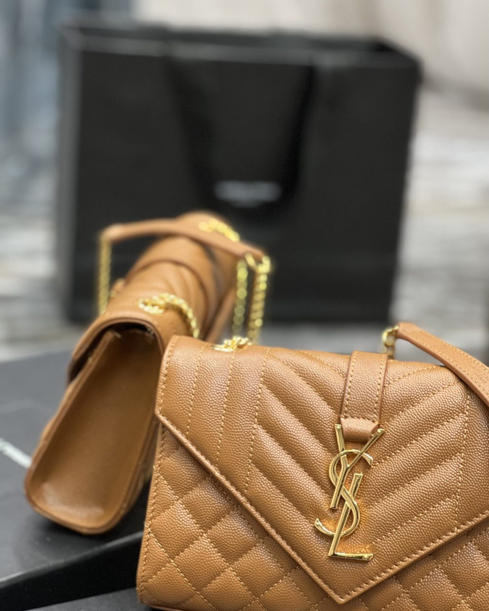 [REP 1:1] Saint Laurent Small Bag Dark Natural In Mix Matelasse For Women 8.2in/21cm YSL 600195BOW919207