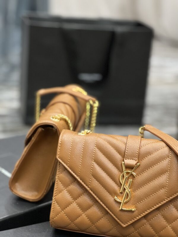 [REP 1:1] Saint Laurent Small Bag Dark Natural In Mix Matelasse For Women 8.2in/21cm YSL 600195BOW919207