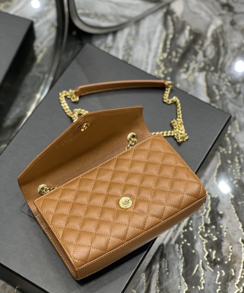 [REP 1:1] Saint Laurent Small Bag Dark Natural In Mix Matelasse For Women 8.2in/21cm YSL 600195BOW919207