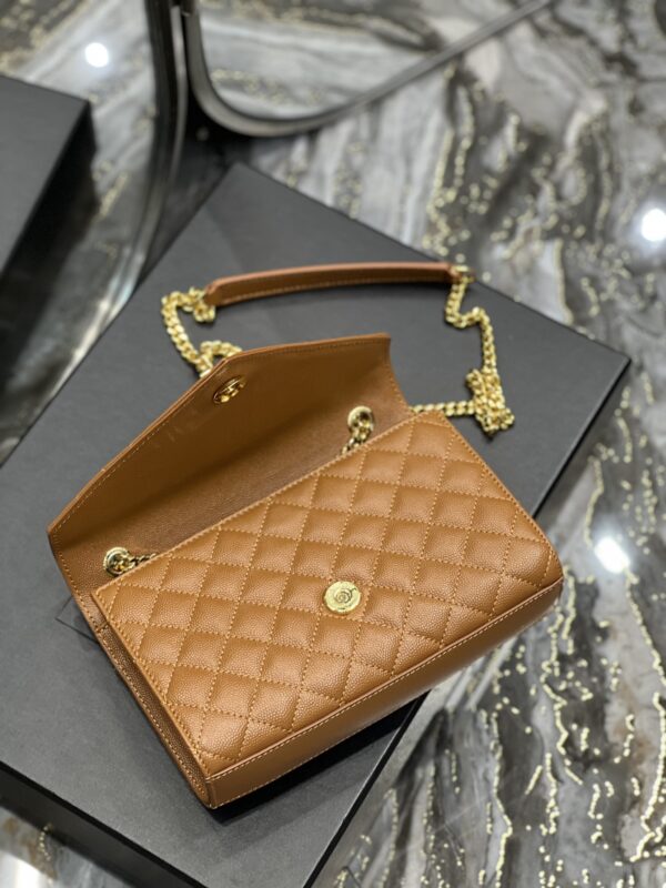 [REP 1:1] Saint Laurent Small Bag Dark Natural In Mix Matelasse For Women 8.2in/21cm YSL 600195BOW919207
