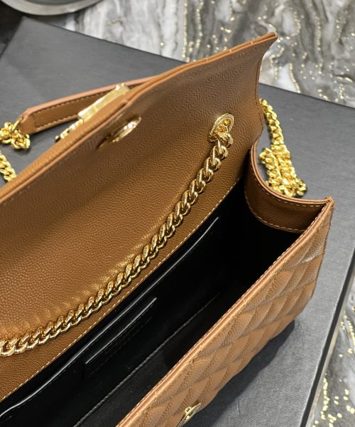 [REP 1:1] Saint Laurent Small Bag Dark Natural In Mix Matelasse For Women 8.2in/21cm YSL 600195BOW919207