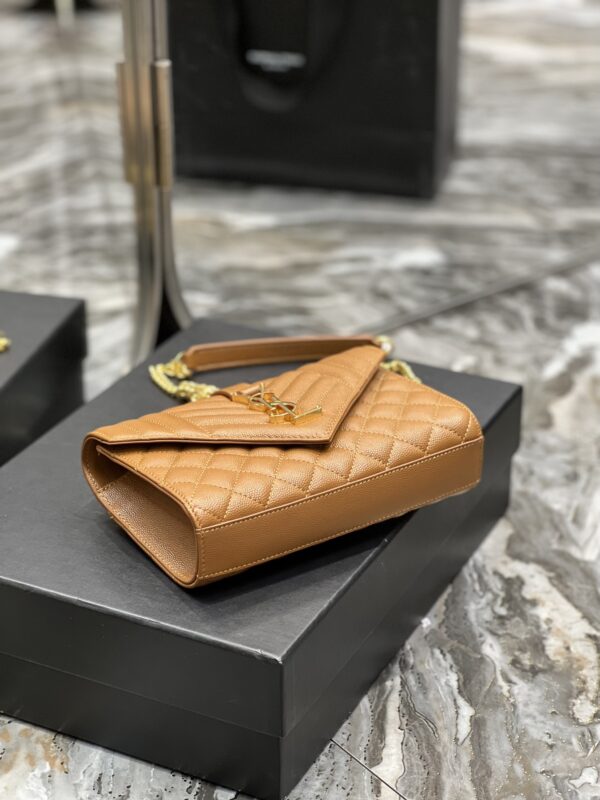 [REP 1:1] Saint Laurent Small Bag Dark Natural In Mix Matelasse For Women 8.2in/21cm YSL 600195BOW919207