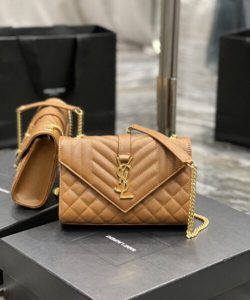 [REP 1:1] Saint Laurent Small Bag Dark Natural In Mix Matelasse For Women 8.2in/21cm YSL 600195BOW919207