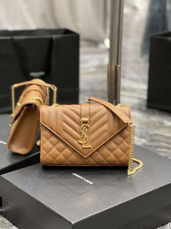 [REP 1:1] Saint Laurent Small Bag Dark Natural In Mix Matelasse For Women 8.2in/21cm YSL 600195BOW919207
