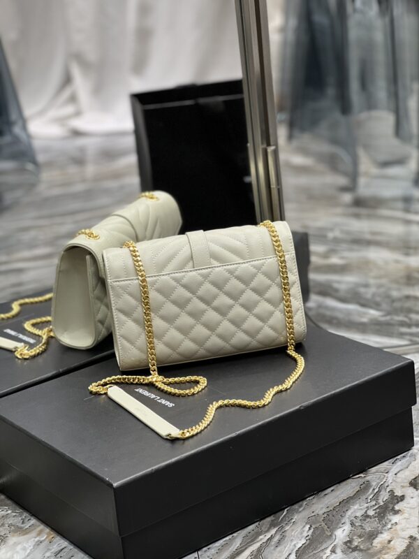 [REP 1:1] Saint Laurent Small Bag White In Mix Matelasse For Women 8.2in/21cm YSL 600195BOW919207