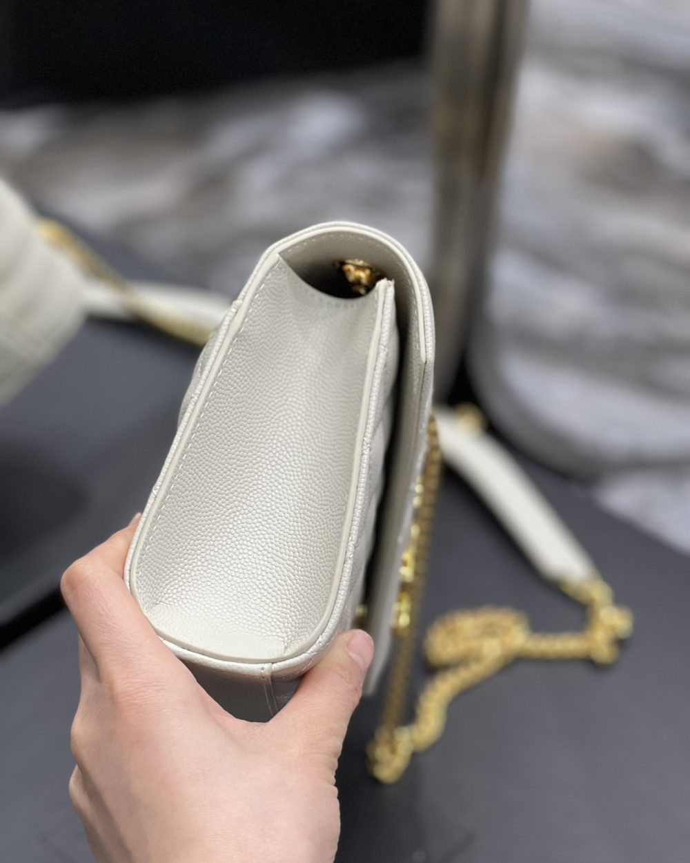 [REP 1:1] Saint Laurent Small Bag White In Mix Matelasse For Women 8.2in/21cm YSL 600195BOW919207