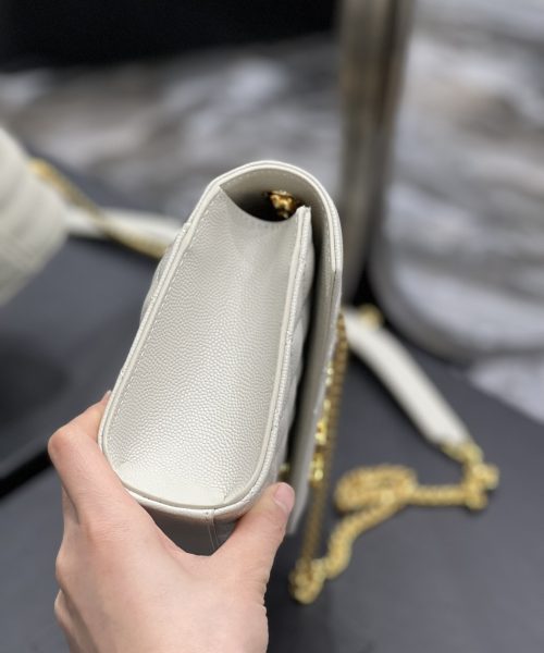 [REP 1:1] Saint Laurent Small Bag White In Mix Matelasse For Women 8.2in/21cm YSL 600195BOW919207