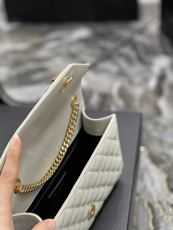 [REP 1:1] Saint Laurent Small Bag White In Mix Matelasse For Women 8.2in/21cm YSL 600195BOW919207