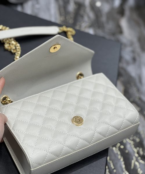 [REP 1:1] Saint Laurent Small Bag White In Mix Matelasse For Women 8.2in/21cm YSL 600195BOW919207