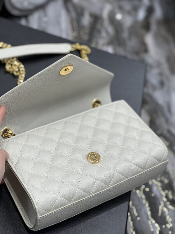 [REP 1:1] Saint Laurent Small Bag White In Mix Matelasse For Women 8.2in/21cm YSL 600195BOW919207