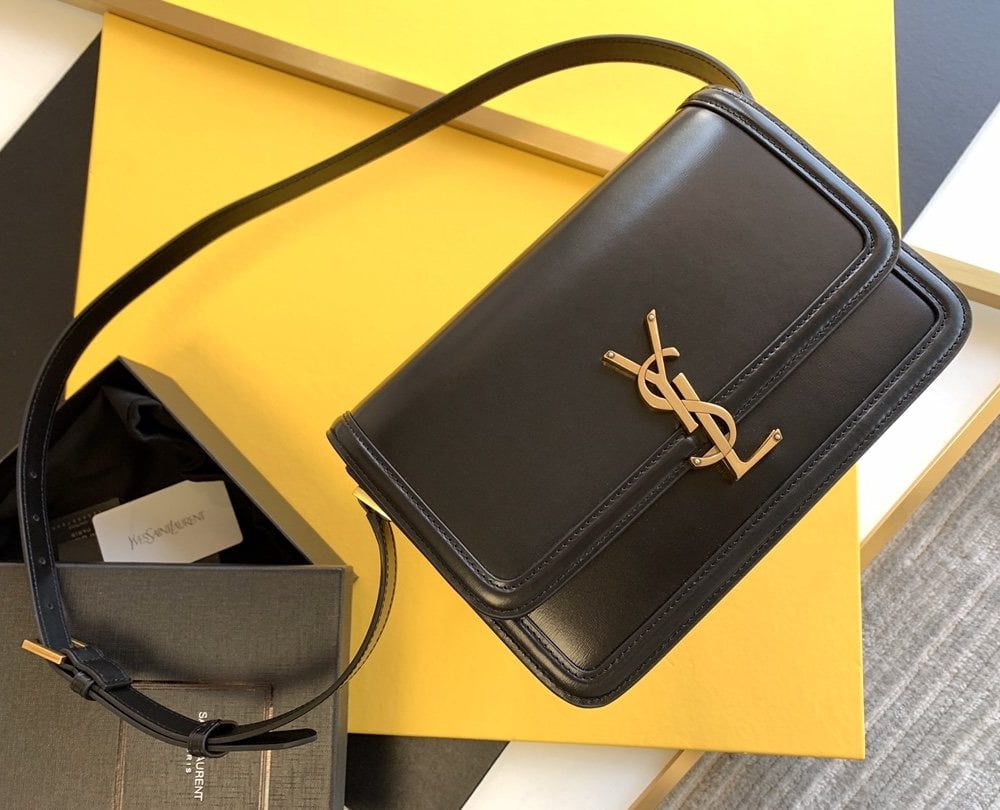 [REP 1:1] Saint Laurent Solferino Medium Satchel Bag In Box Black With Gold Hardware For Women 9in/23cm YSL 6343050SX0W1000