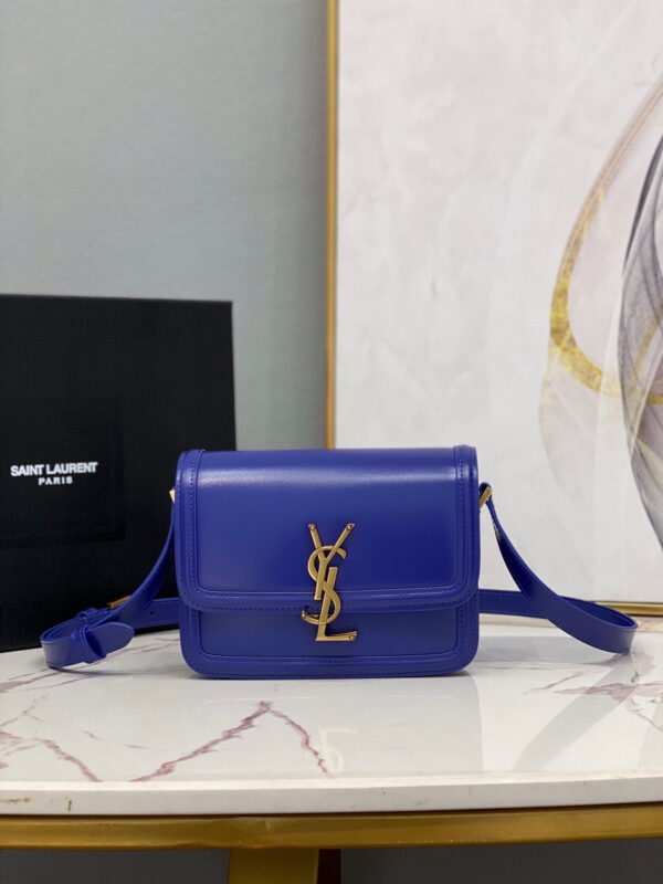 [REP 1:1] Saint Laurent Solferino Medium Satchel In Box Navy Blue For Women 9in/23cm YSL 6343050SX0W4147