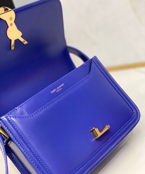 [REP 1:1] Saint Laurent Solferino Medium Satchel In Box Navy Blue For Women 9in/23cm YSL 6343050SX0W4147