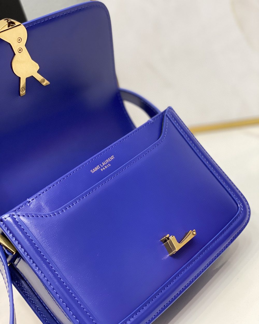 [REP 1:1] Saint Laurent Solferino Small Satchel In Box Blue For Women  7.4in/19cm YSL