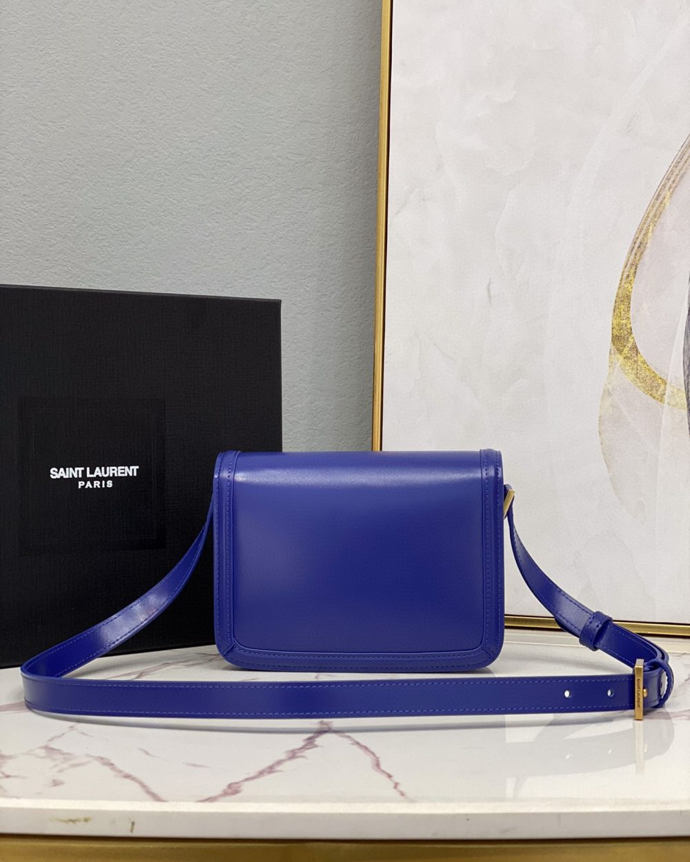 [REP 1:1] Saint Laurent Solferino Small Satchel In Box Blue For Women  7.4in/19cm YSL