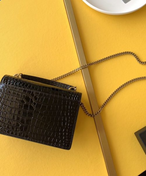 [REP 1:1] Saint Laurent Sunset Chain Bag With Gold Hardware For Women 7.4in/19cm YSL 533026DND1J1000
