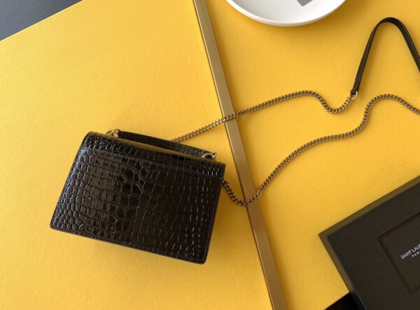 [REP 1:1] Saint Laurent Sunset Chain Bag With Gold Hardware For Women 7.4in/19cm YSL 533026DND1J1000