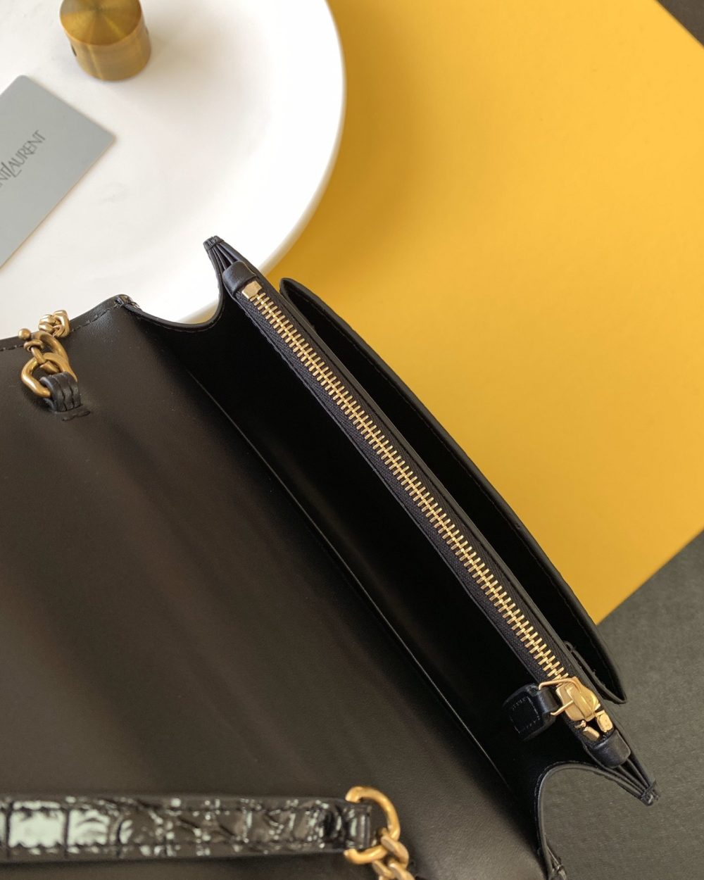 [REP 1:1] Saint Laurent Sunset Chain Bag With Gold Hardware For Women 7.4in/19cm YSL 533026DND1J1000