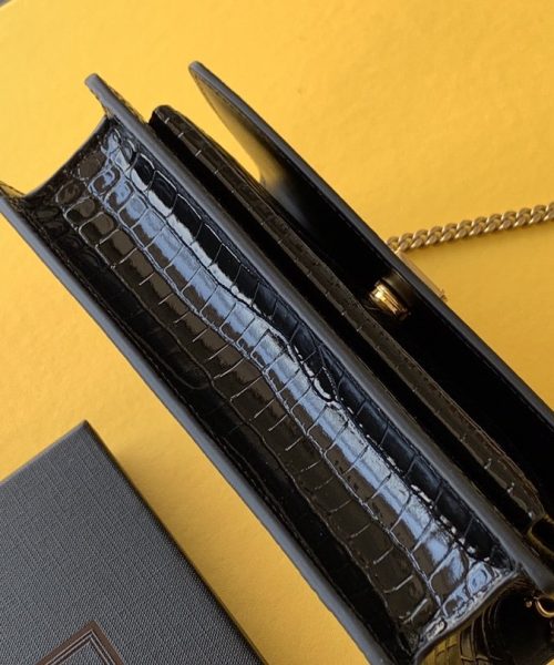 [REP 1:1] Saint Laurent Sunset Chain Bag With Gold Hardware For Women 7.4in/19cm YSL 533026DND1J1000