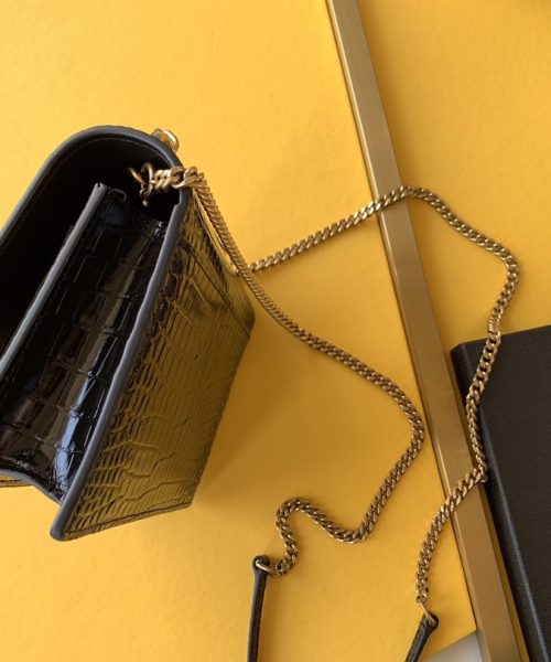 [REP 1:1] Saint Laurent Sunset Chain Bag With Gold Hardware For Women 7.4in/19cm YSL 533026DND1J1000