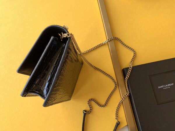 [REP 1:1] Saint Laurent Sunset Chain Bag With Gold Hardware For Women 7.4in/19cm YSL 533026DND1J1000