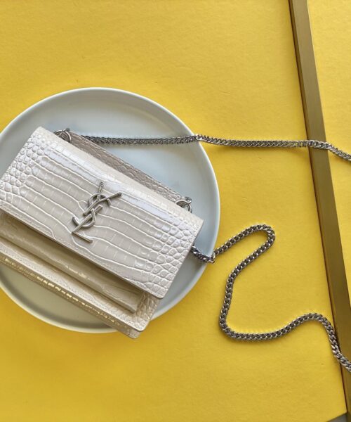 [REP 1:1] Saint Laurent Sunset Chain Bag With Silver Hardware For Women 7.4in/19cm YSL 533026DND1N9207