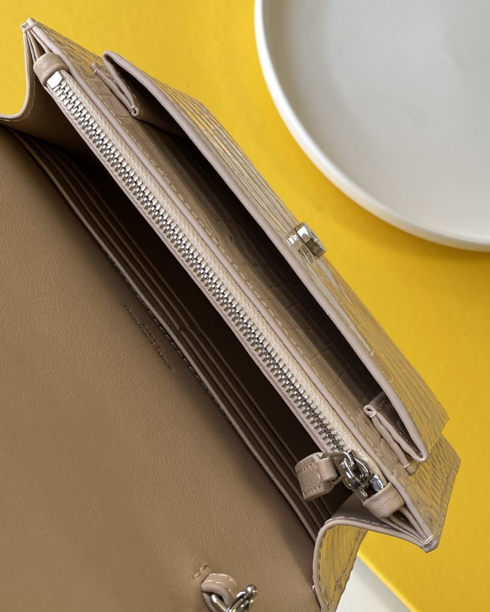 [REP 1:1] Saint Laurent Sunset Chain Bag With Silver Hardware For Women 7.4in/19cm YSL 533026DND1N9207