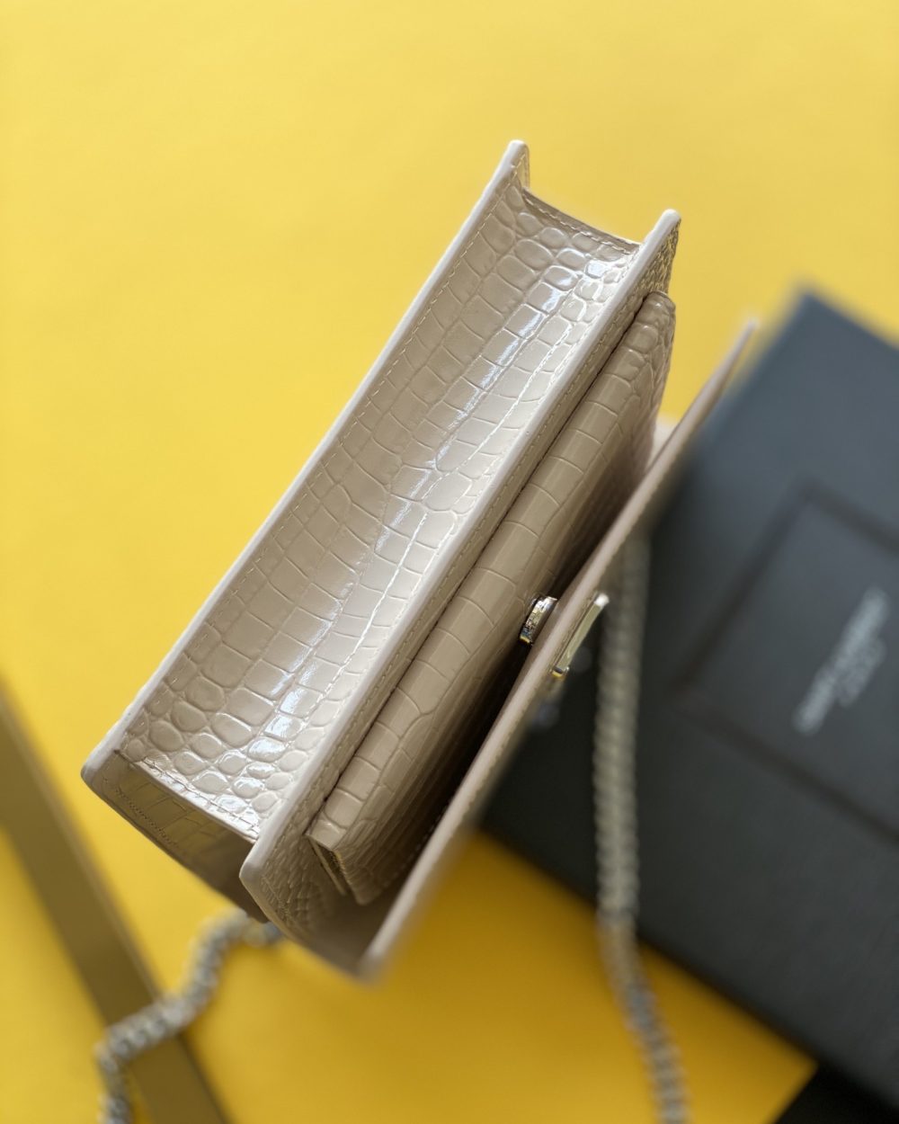 [REP 1:1] Saint Laurent Sunset Chain Bag With Silver Hardware For Women 7.4in/19cm YSL 533026DND1N9207