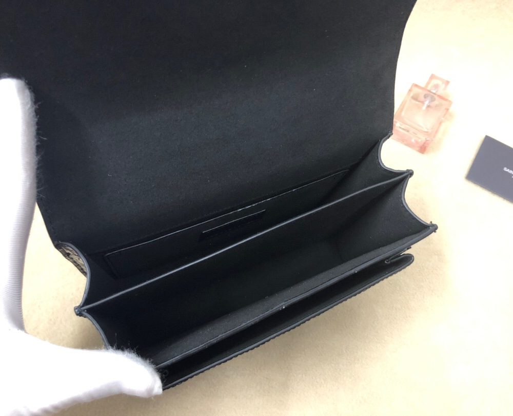 [REP 1:1] Saint Laurent Sunset Chain Wallet Black For Women 8.2in/21cm YSL