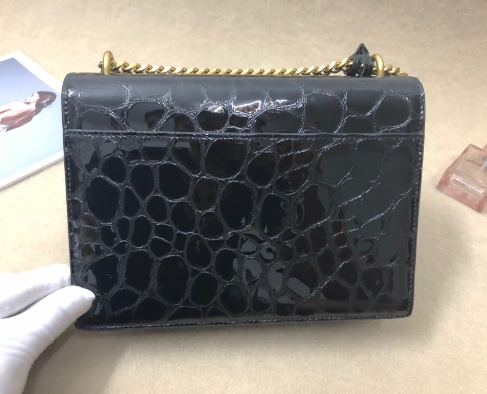 [REP 1:1] Saint Laurent Sunset Chain Wallet Black For Women 8.2in/21cm YSL