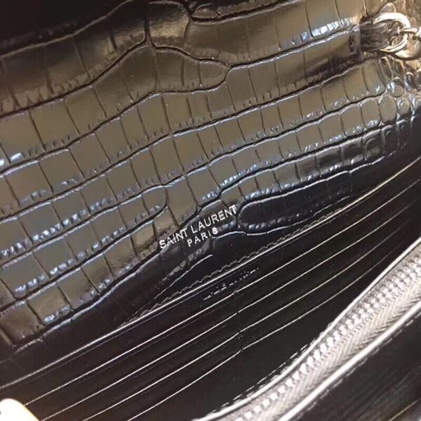[REP 1:1] Saint Laurent Sunset Chain Wallet  In-Embossed Black For Women 8.2in/21cm YSL