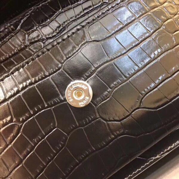 [REP 1:1] Saint Laurent Sunset Chain Wallet  In-Embossed Black For Women 8.2in/21cm YSL
