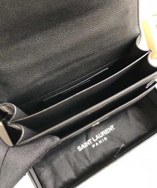 [REP 1:1] Saint Laurent Sunset Medium Chain Bag Black For Women 8.6in/22cm YSL 442906D420W1000