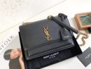 [REP 1:1] Saint Laurent Sunset Medium Chain Bag Black For Women 8.6in/22cm YSL 442906D420W1000