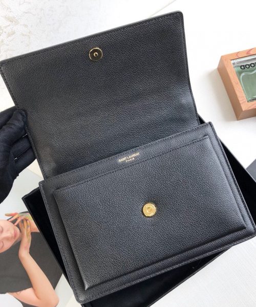 [REP 1:1] Saint Laurent Sunset Medium Chain Bag Black For Women 8.6in/22cm YSL 442906D420W1000