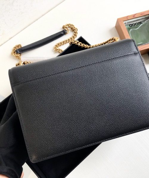 [REP 1:1] Saint Laurent Sunset Medium Chain Bag Black For Women 8.6in/22cm YSL 442906D420W1000