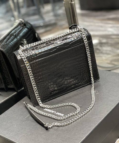 [REP 1:1] Saint Laurent Sunset Medium Chain Bag Black For Women 8.6in/22cm YSL 442906DND0U1000