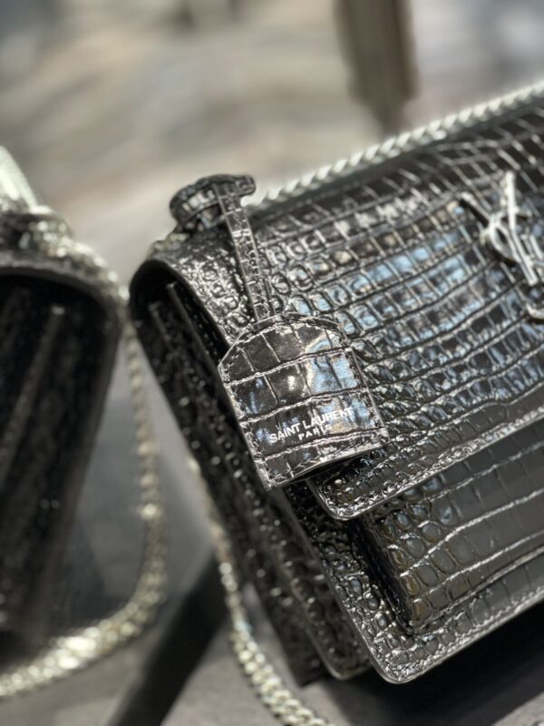 [REP 1:1] Saint Laurent Sunset Medium Chain Bag Black For Women 8.6in/22cm YSL 442906DND0U1000