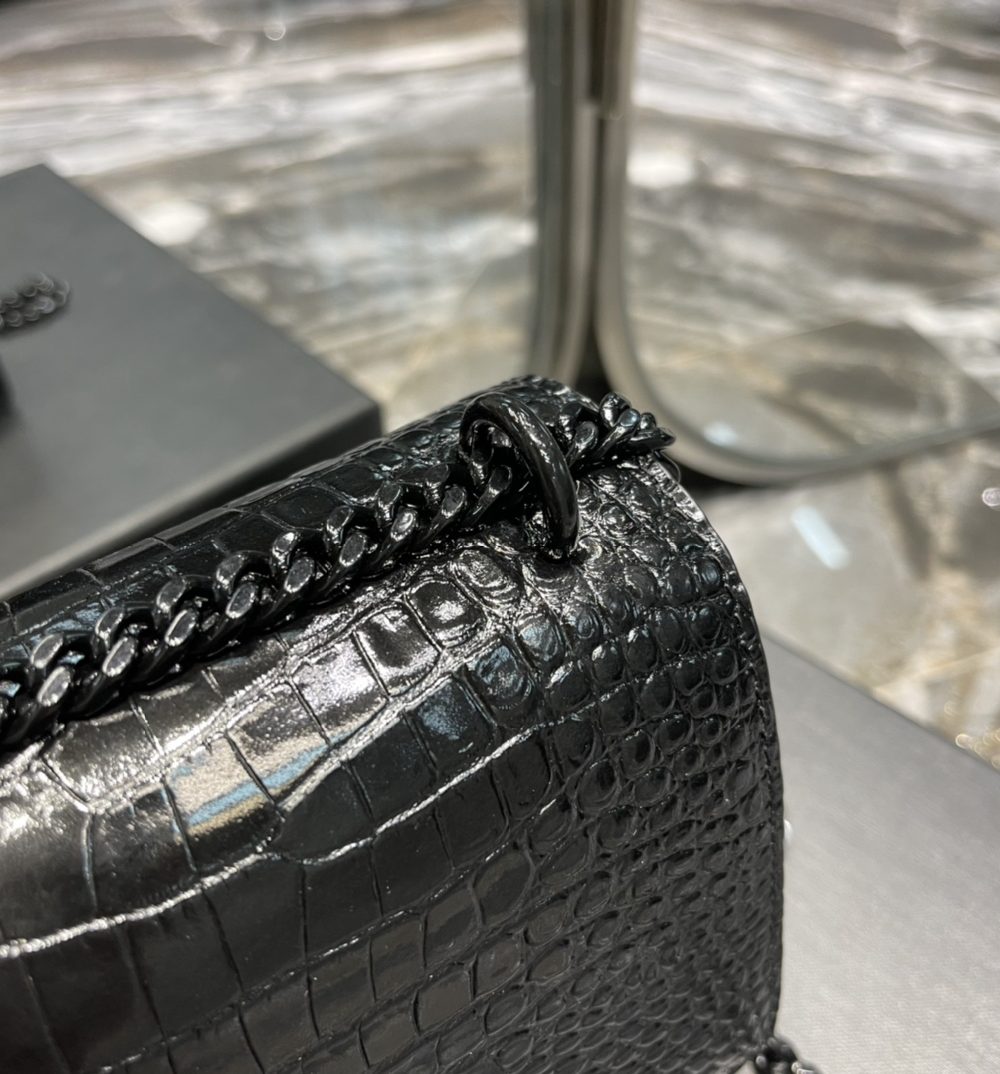 [REP 1:1] Saint Laurent Sunset Medium Chain Bag Black For Women 8.6in/22cm YSL 442906DND0U1000