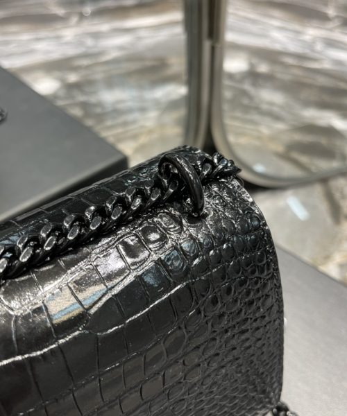 [REP 1:1] Saint Laurent Sunset Medium Chain Bag Black For Women 8.6in/22cm YSL 442906DND0U1000