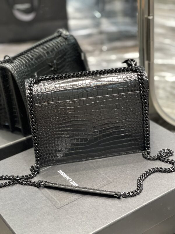 [REP 1:1] Saint Laurent Sunset Medium Chain Bag Black For Women 8.6in/22cm YSL 442906DND0U1000