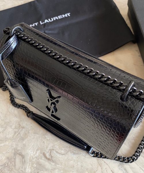 [REP 1:1] Saint Laurent Sunset Medium Chain Bag Black For Women 8.6in/22cm YSL 442906DND0U1000