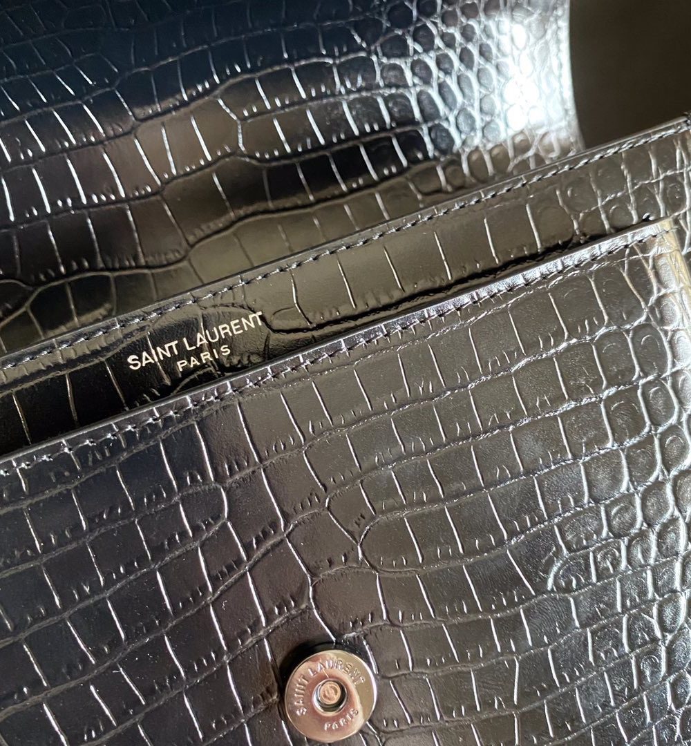 [REP 1:1] Saint Laurent Sunset Medium Chain Bag Black For Women 8.6in/22cm YSL 442906DND0U1000