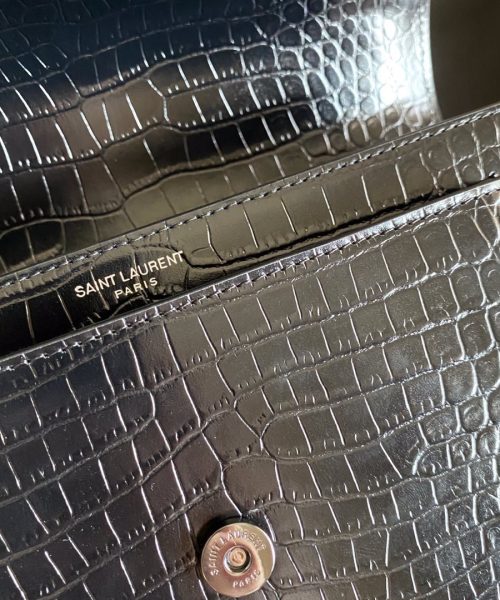 [REP 1:1] Saint Laurent Sunset Medium Chain Bag Black For Women 8.6in/22cm YSL 442906DND0U1000